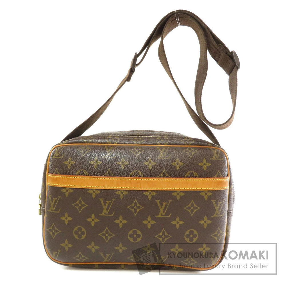 Louis Vuitton Reporter Monogram Canvas Shoulder Bag Brown